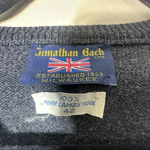 Vintage Jonathan Bach Sweater Vest 100% Pure Lambs Wool Men’s Size 42 - Picture 7 of 9